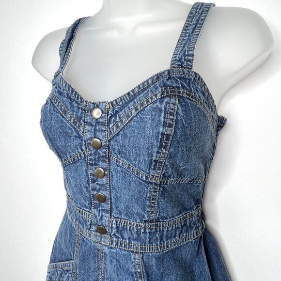 Japna Denim Sweetheart Neckline Mini Dress Small - Picture 3 of 8